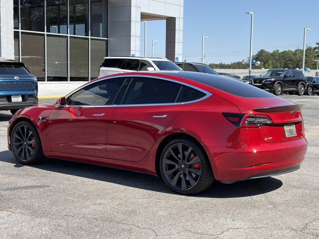 2020 Red Multi-Coat Tesla Model 3 Performance AWD Sedan