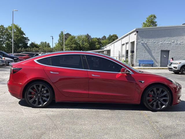 2020 Red Multi-Coat Tesla Model 3 Performance AWD Sedan