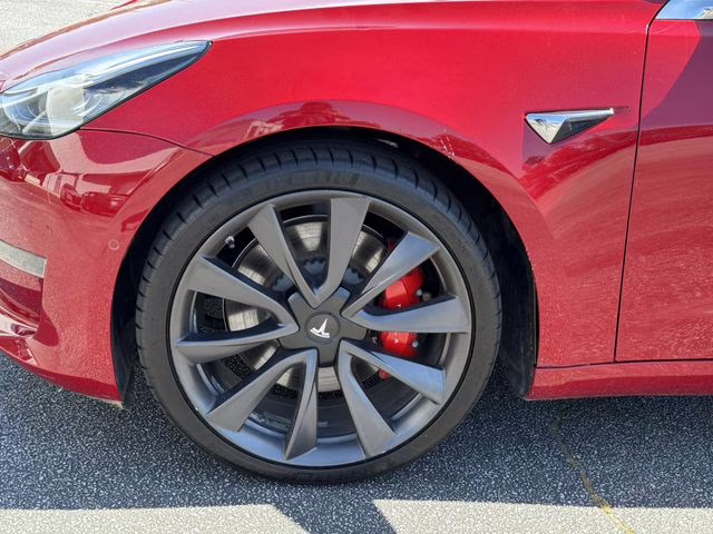 2020 Red Multi-Coat Tesla Model 3 Performance AWD Sedan