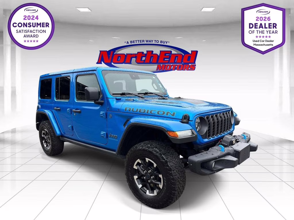2024 Hydro Blue Pearl Coat Jeep Wrangler Rubicon X 4xe 4X4 SUV