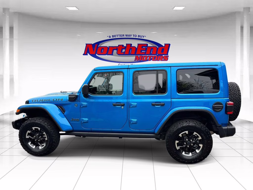 2024 Hydro Blue Pearl Coat Jeep Wrangler Rubicon X 4xe 4X4 SUV