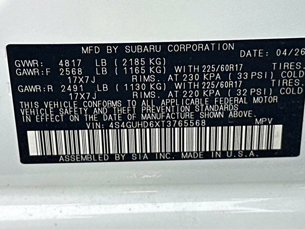 2026 Crystal White Pearl Subaru Crosstrek Premium AWD SUV