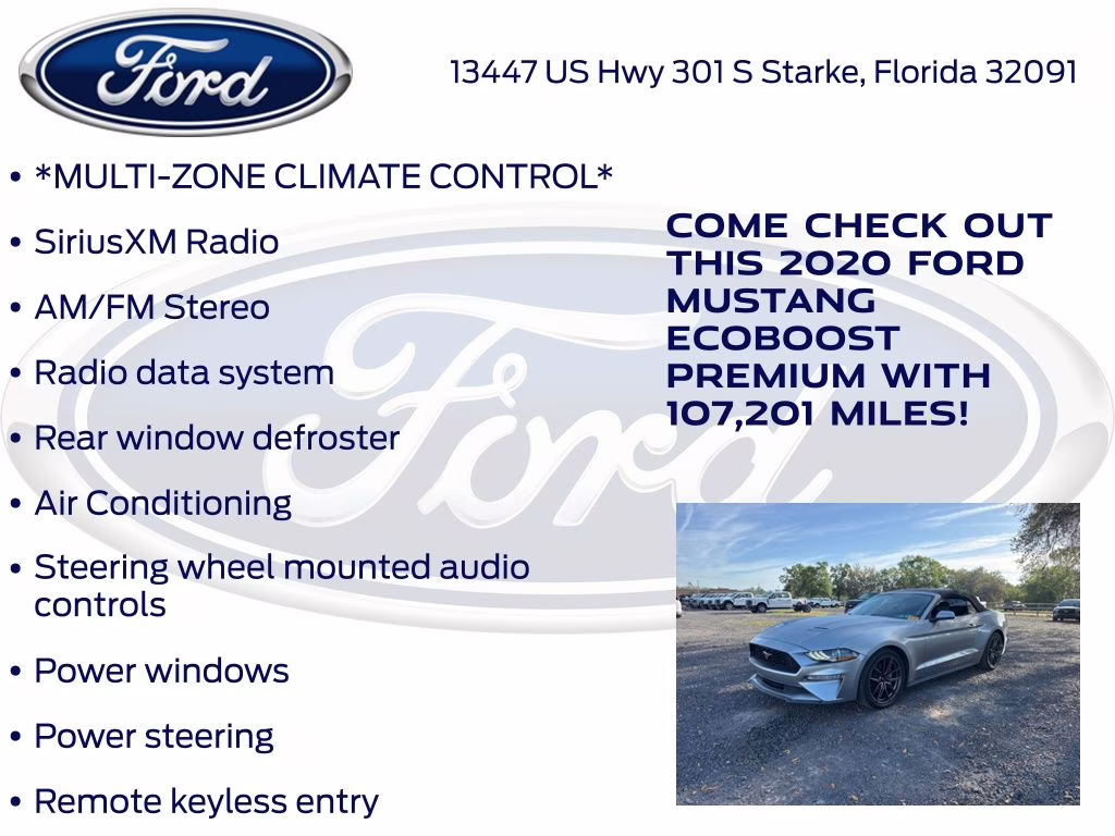 2020 Silver Metallic Ford Mustang EcoBoost Premium RWD Convertible