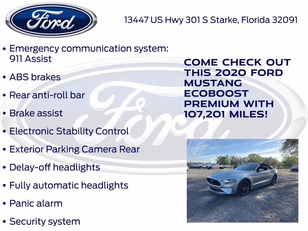 2020 Silver Metallic Ford Mustang EcoBoost Premium RWD Convertible