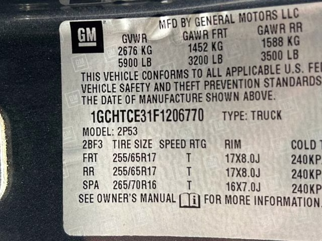 2015 Cyber Gray Metallic Chevrolet Colorado Z71 4X4 Truck