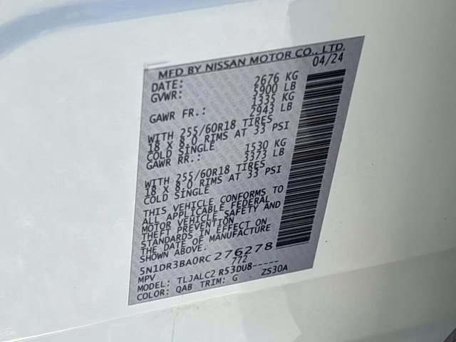 2024 Pearl White Tricoat Nissan Pathfinder SV FWD SUV