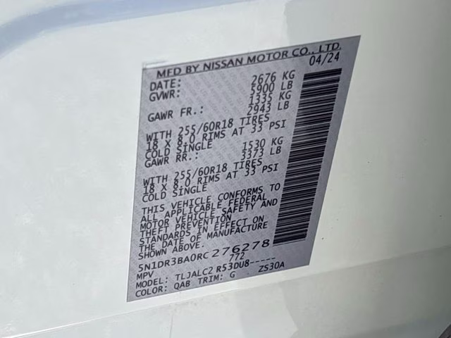 2024 Pearl White Tricoat Nissan Pathfinder SV FWD SUV
