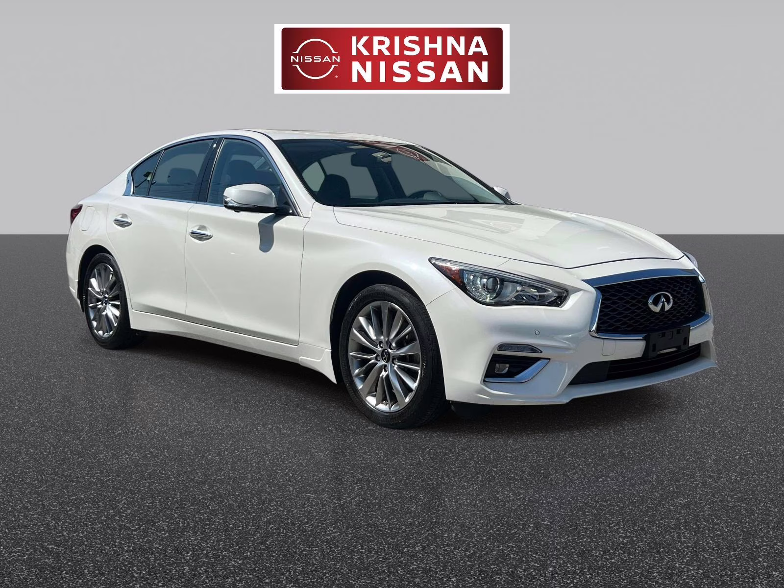2023 White INFINITI Q50 LUXE AWD AWD Sedan