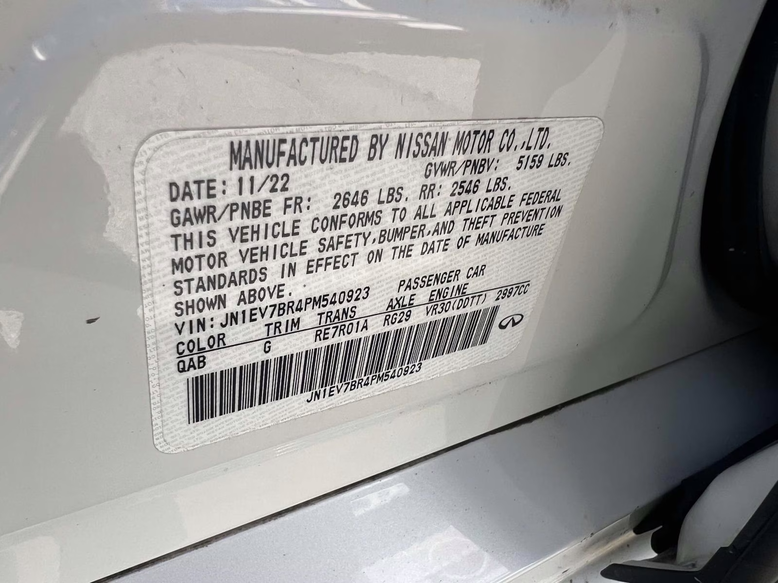 2023 White INFINITI Q50 LUXE AWD AWD Sedan