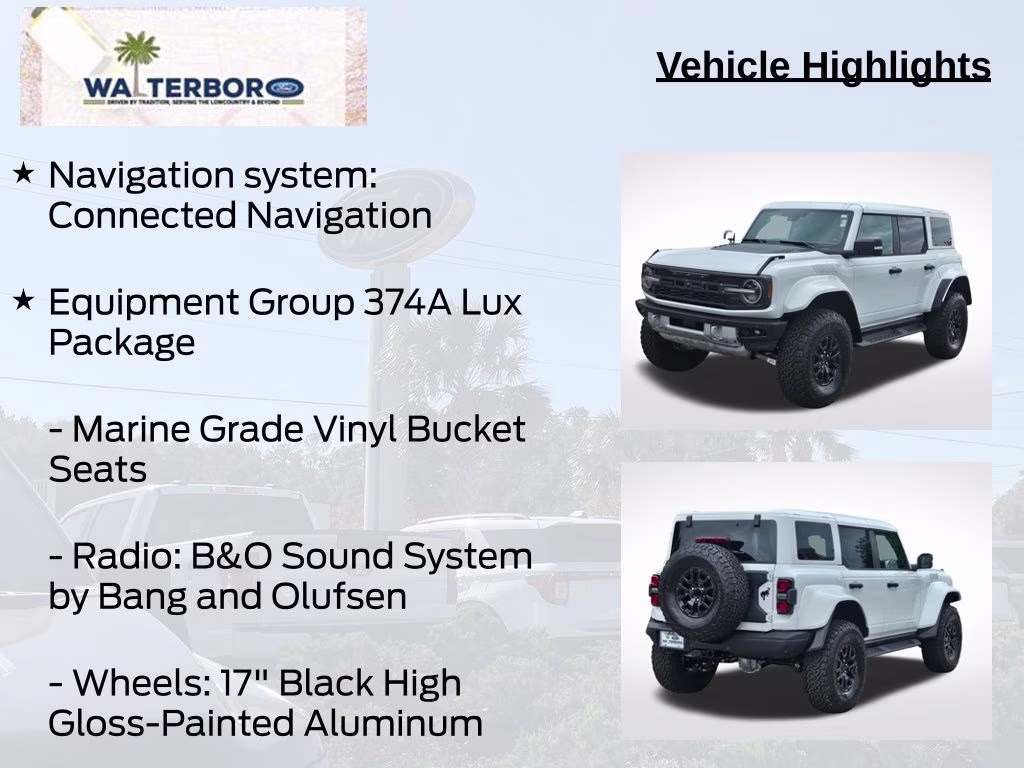 2026 Oxford White Ford Bronco Raptor 4X4 SUV