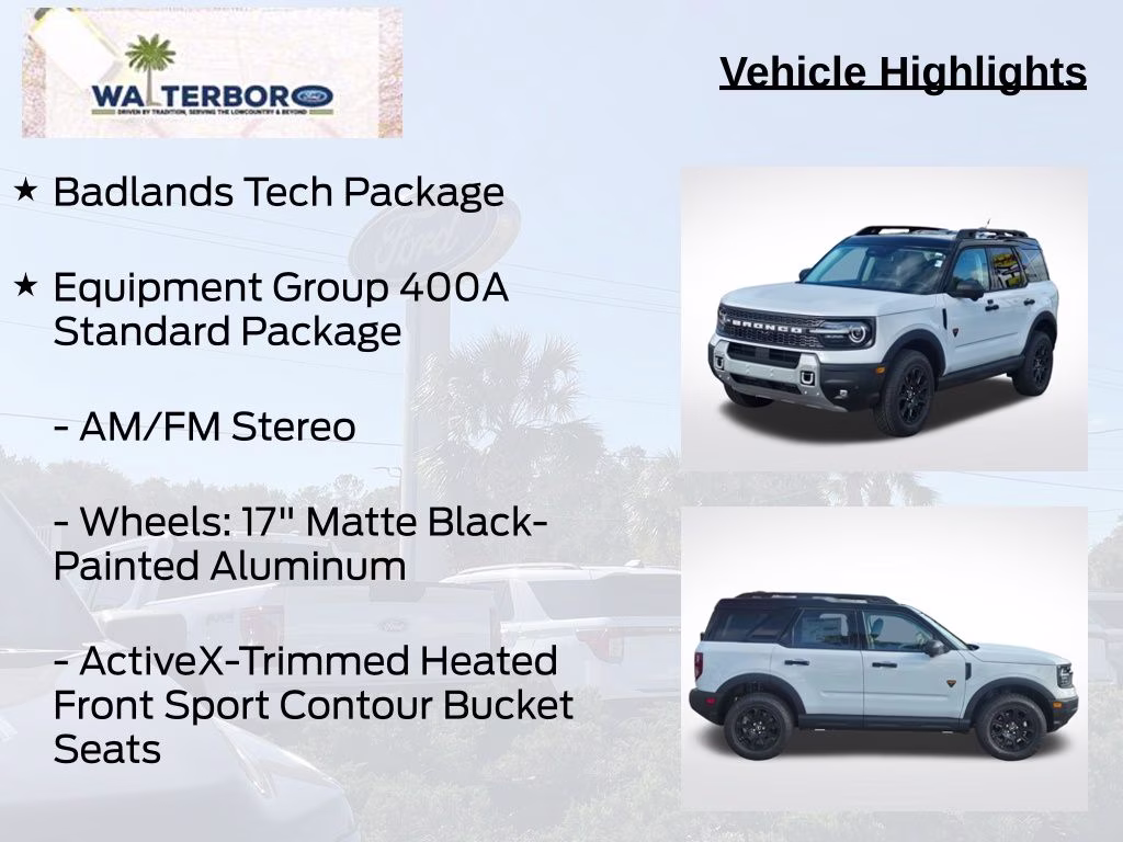 2026 Oxford White Ford Bronco Sport Badlands 4X4 SUV