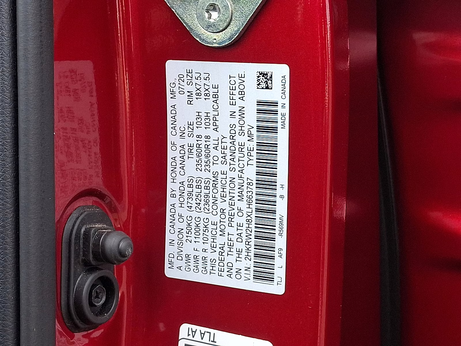 2020 Radiant Red Metallic - RZ Honda CR-V AWD EX-L AWD