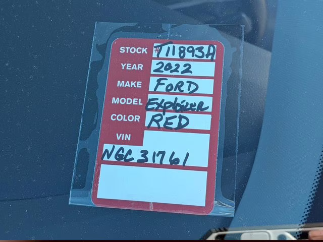 2022 Red Metallic Ford Explorer XLT RWD SUV