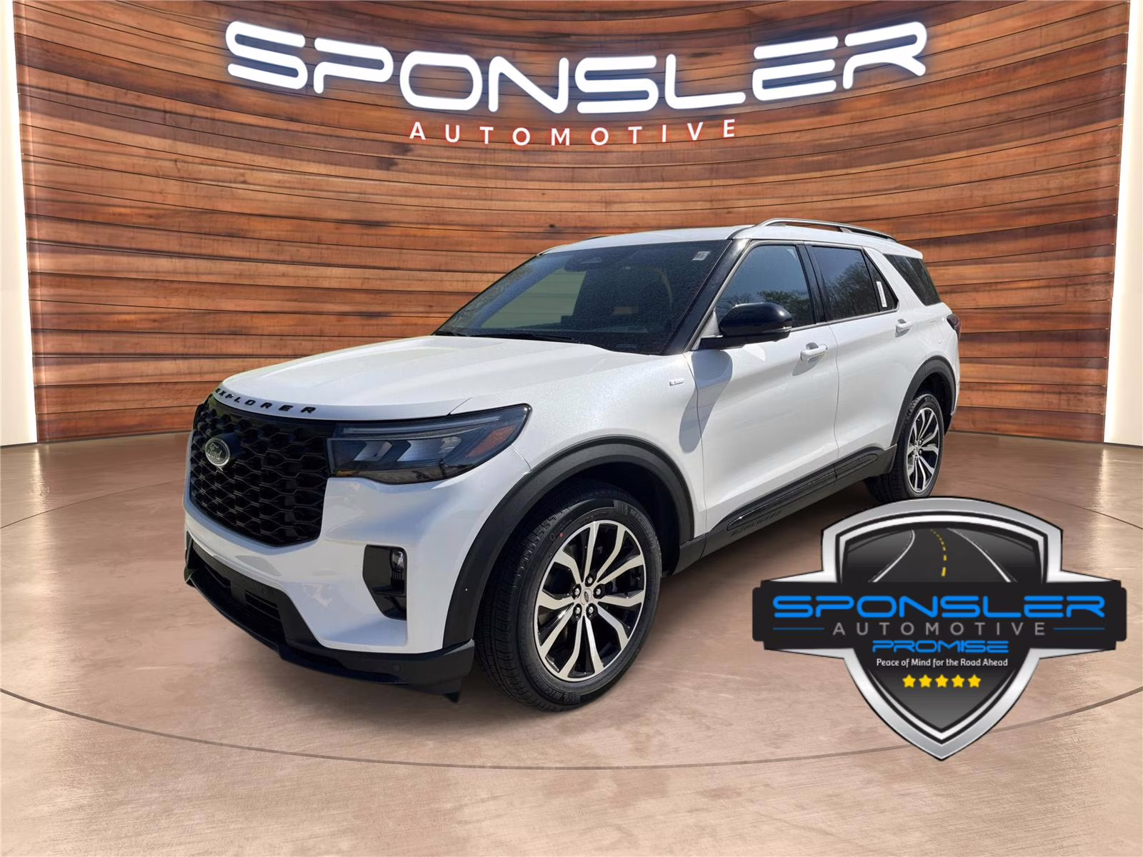 2026 Star White Metallic Tri-Coat Ford Explorer ST-Line 4X4 SUV