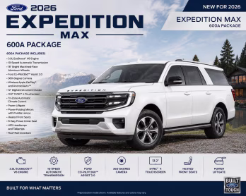 2026 Star White Metallic Tri-Coat Ford Expedition Max Platinum 4X4 SUV