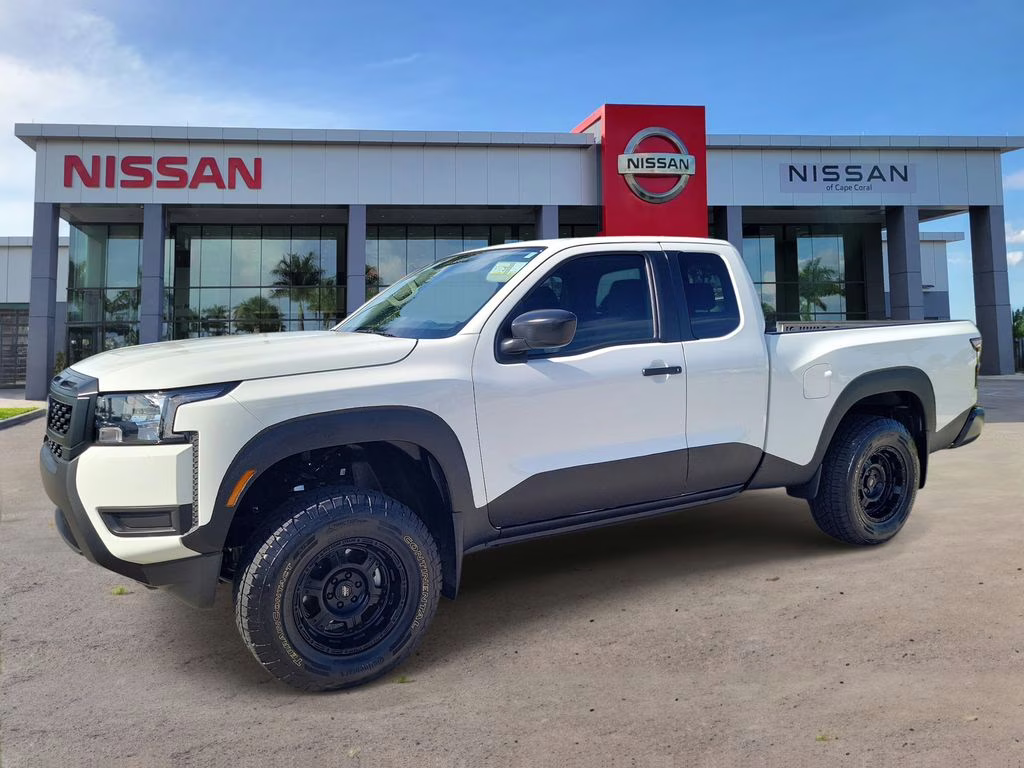 2025 Glacier White Nissan Frontier S 4X4 Truck