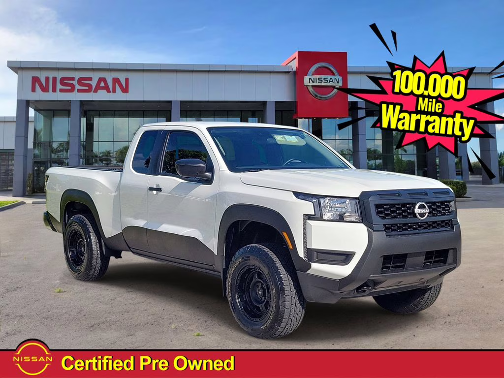 2025 Glacier White Nissan Frontier S 4X4 Truck