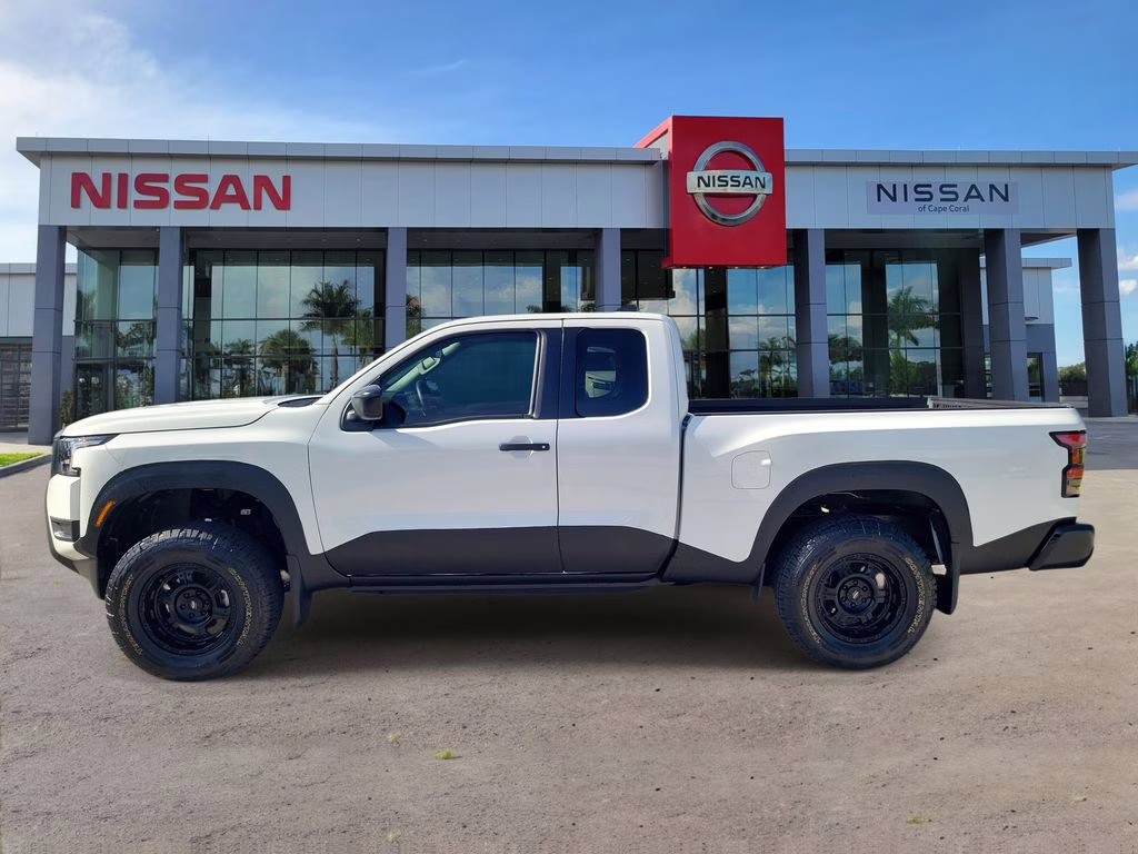 2025 Glacier White Nissan Frontier S 4X4 Truck