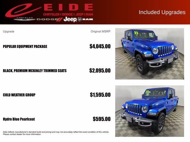 2023 Hydro Blue Pearlcoat Jeep Gladiator Overland 4X4 Truck