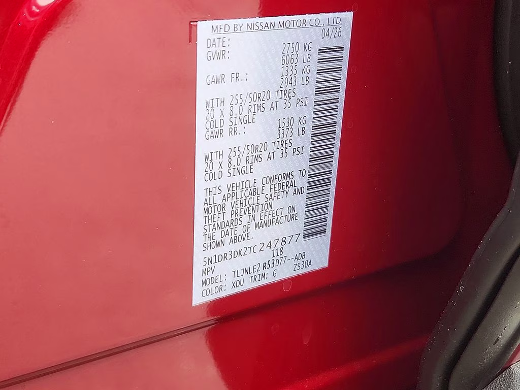 2026 Scarlet Ember/Super Black Nissan Pathfinder Platinum 4X4 SUV