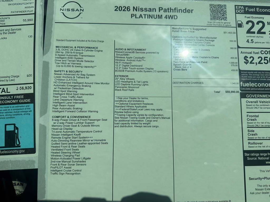 2026 Scarlet Ember/Super Black Nissan Pathfinder Platinum 4X4 SUV