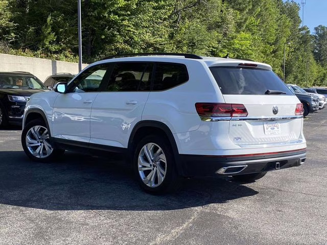 2021 Pure White Volkswagen Atlas 3.6L V6 SE w/Technology FWD SUV
