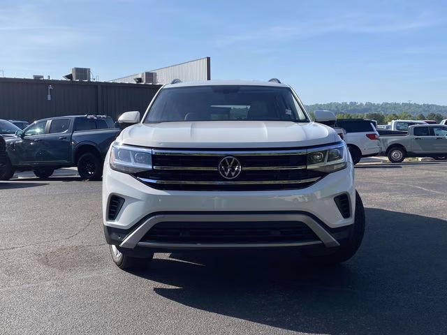 2021 Pure White Volkswagen Atlas 3.6L V6 SE w/Technology FWD SUV
