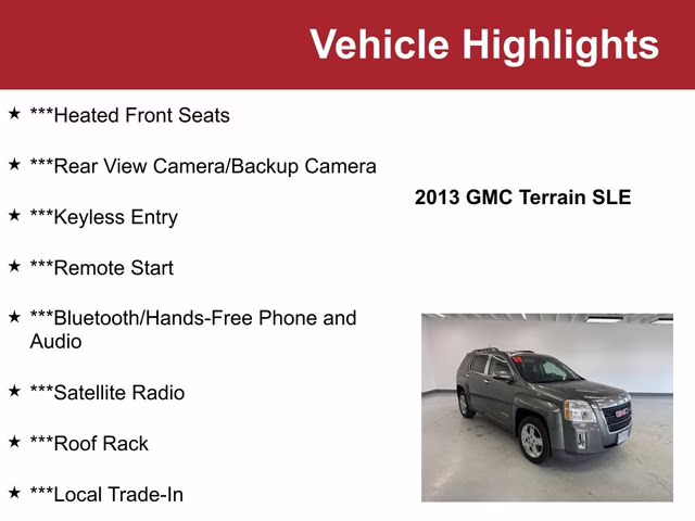 Used 2013 GMC Terrain SLE-2 with VIN 2GKALSEK7D6381414 for sale in Waite Park, Minnesota