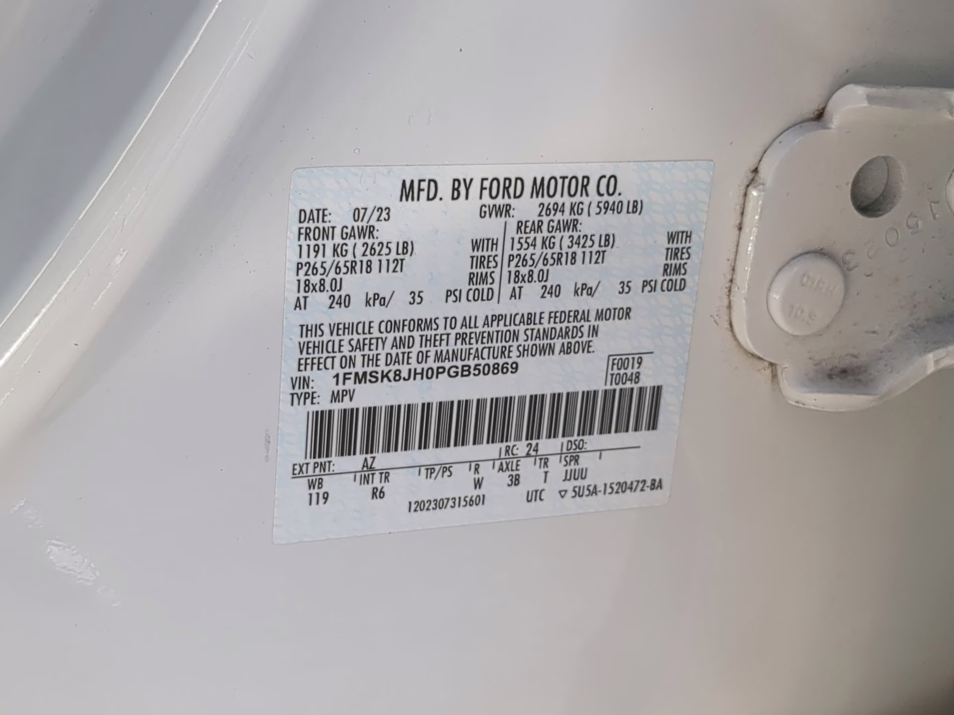 2023 Star White Metallic Tri-Coat Ford Explorer Timberline 4X4 SUV