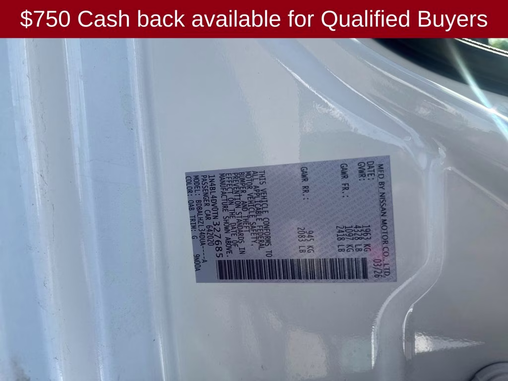 2026 Pearl White Tricoat Nissan Altima 2.5 SV FWD Sedan