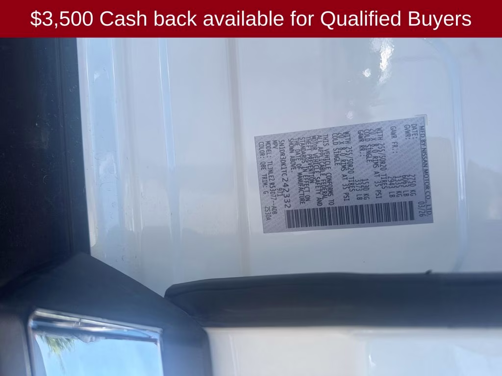 2026 Everest White Pearl Tricoat Nissan Pathfinder Platinum 4X4 SUV