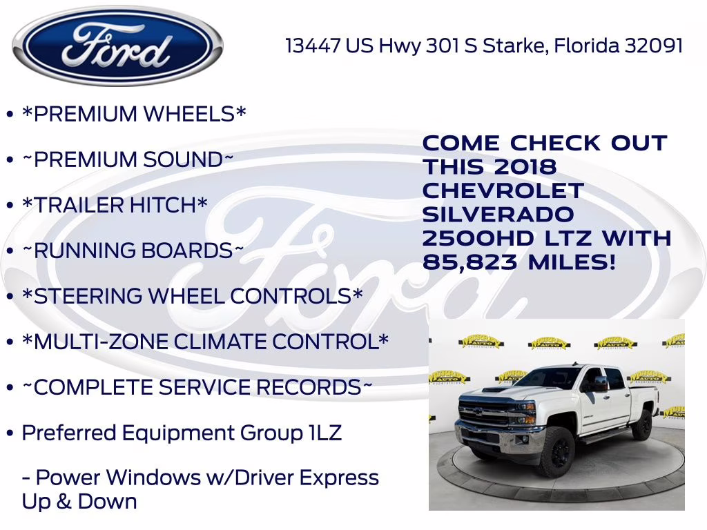 2018 Iridescent Pearl Tricoat Chevrolet Silverado 2500HD LTZ 4X4 Truck