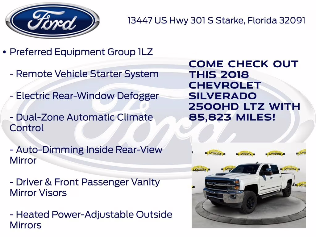 2018 Iridescent Pearl Tricoat Chevrolet Silverado 2500HD LTZ 4X4 Truck