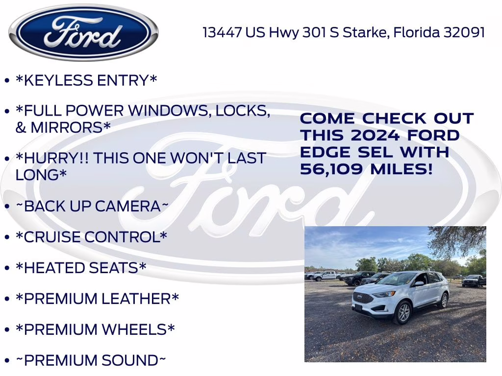 2024 Oxford White Ford Edge SEL AWD SUV