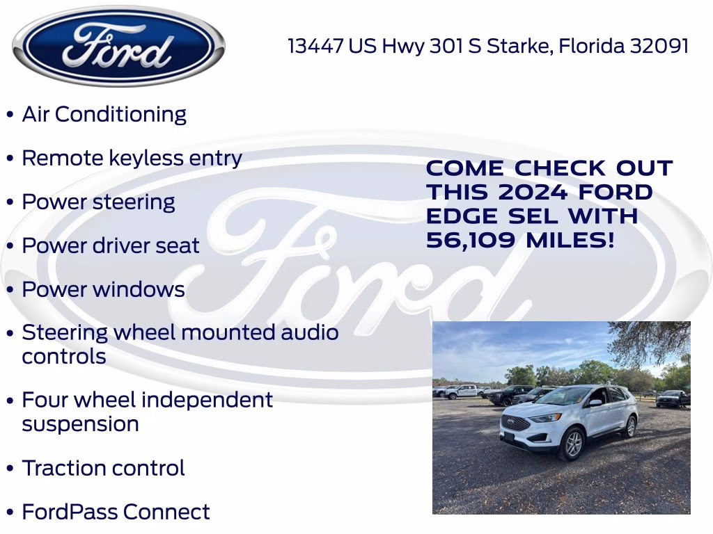 2024 Oxford White Ford Edge SEL AWD SUV