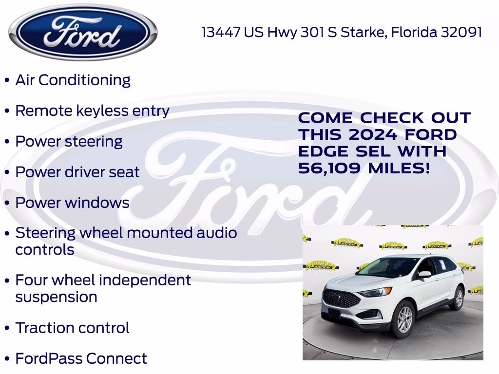 2024 Oxford White Ford Edge SEL AWD SUV
