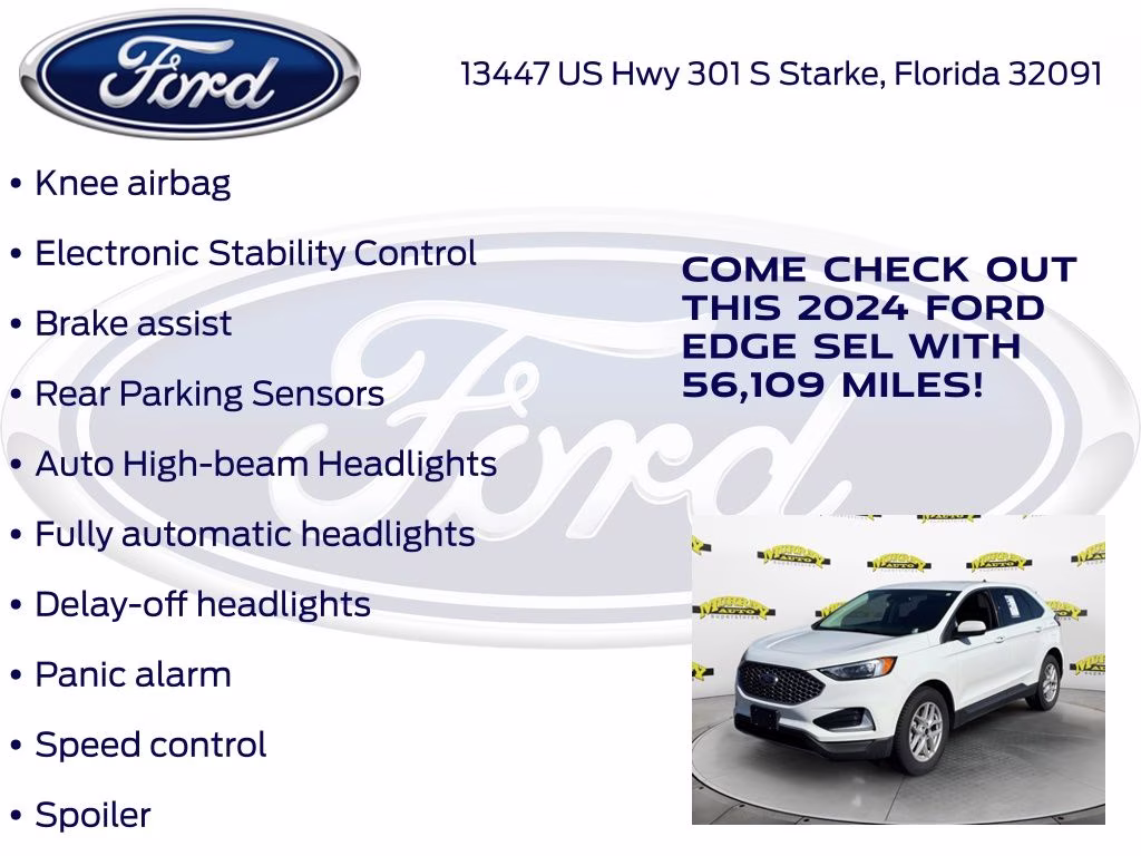 2024 Oxford White Ford Edge SEL AWD SUV