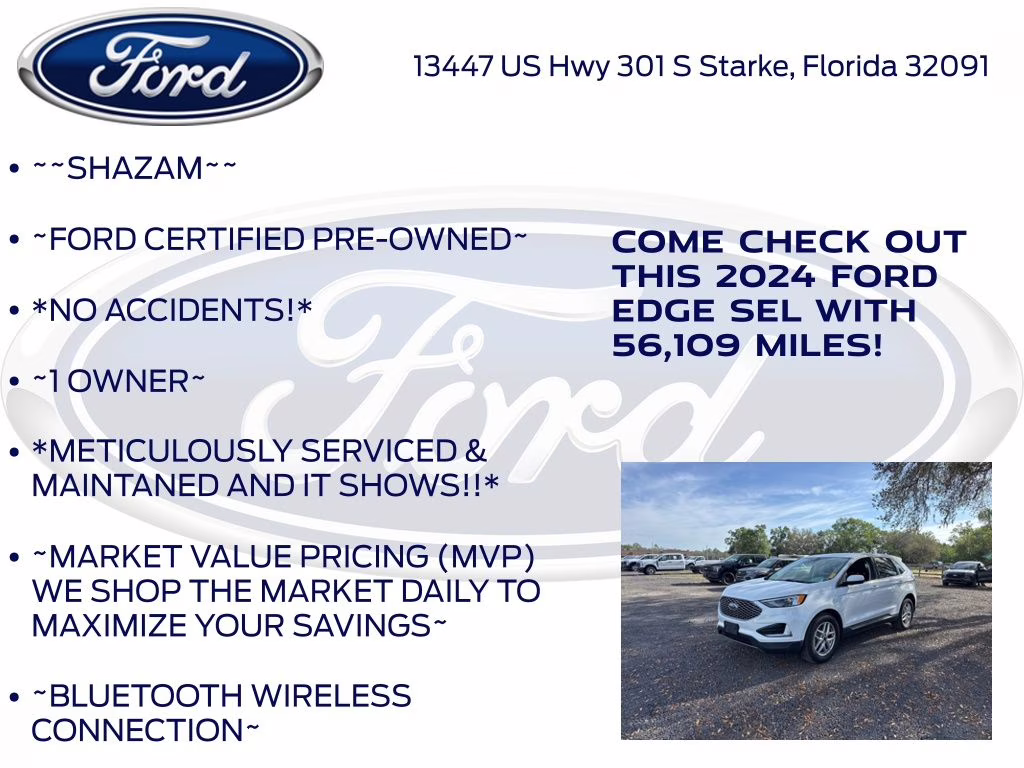 2024 Oxford White Ford Edge SEL AWD SUV