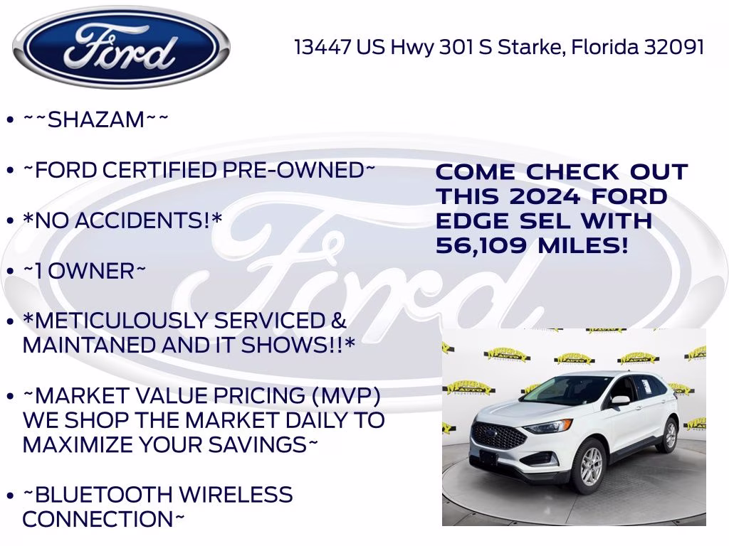 2024 Oxford White Ford Edge SEL AWD SUV