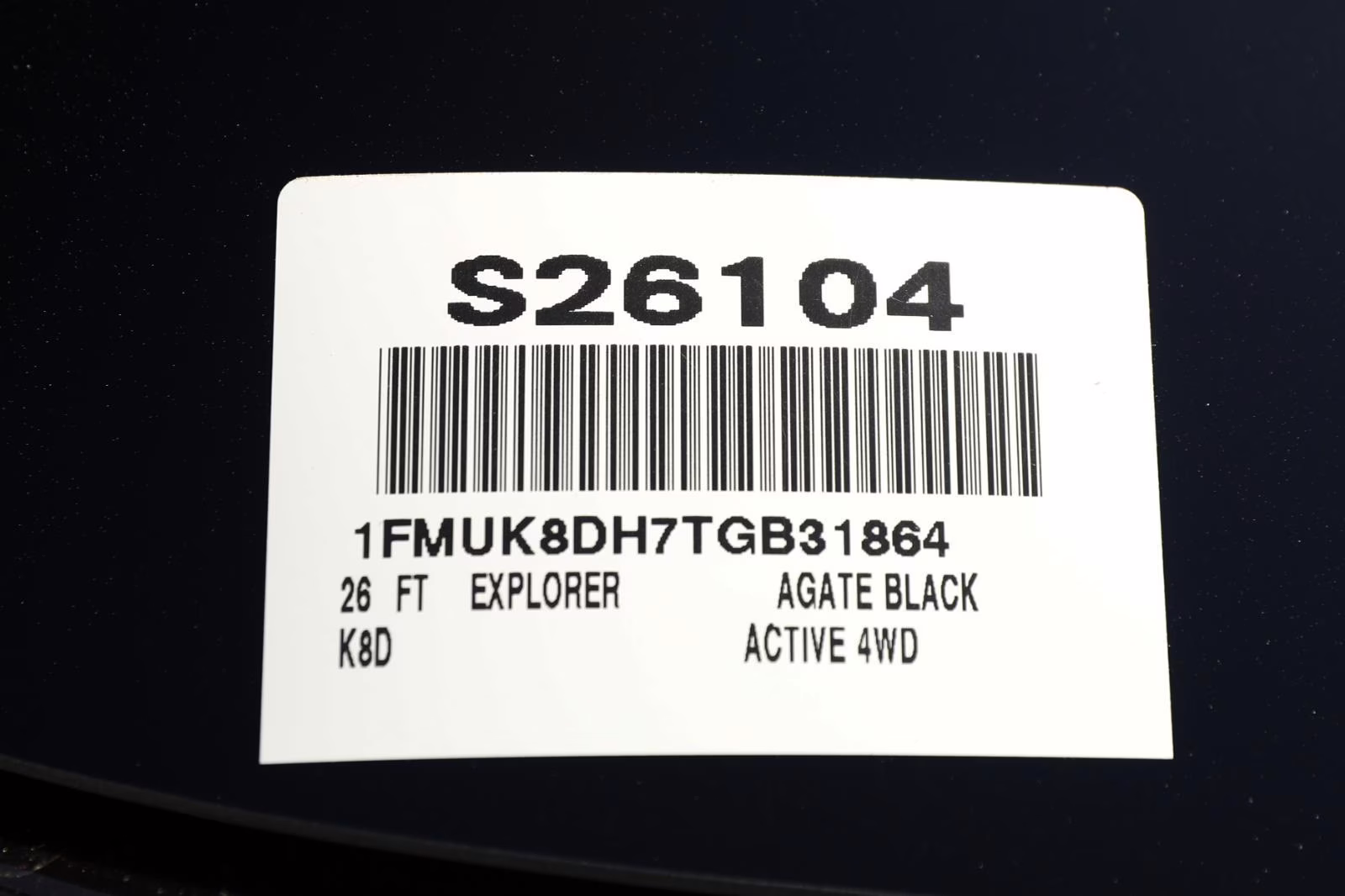 2026 Agate Black Metallic Ford Explorer Active w/200A Pkg 4X4 SUV