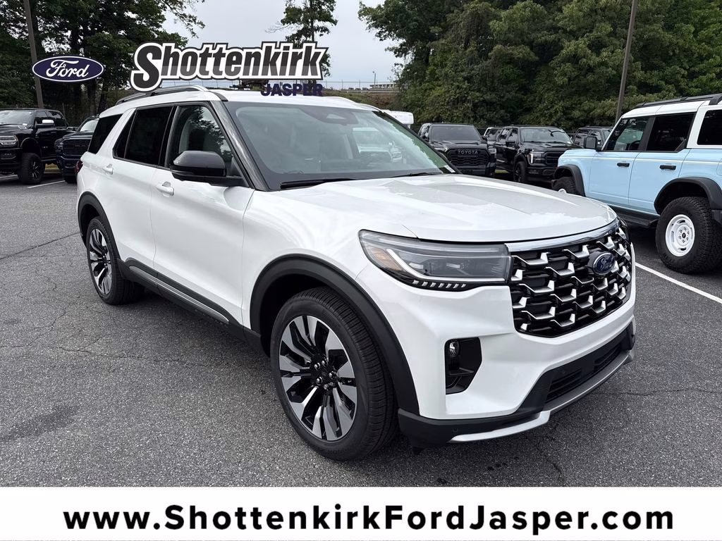 2026 Star White Metallic Tri-Coat Ford Explorer Platinum 4X4 SUV