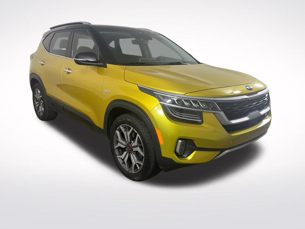 2021 Starbright Yellow/Black Roof Kia Seltos SX AWD SUV