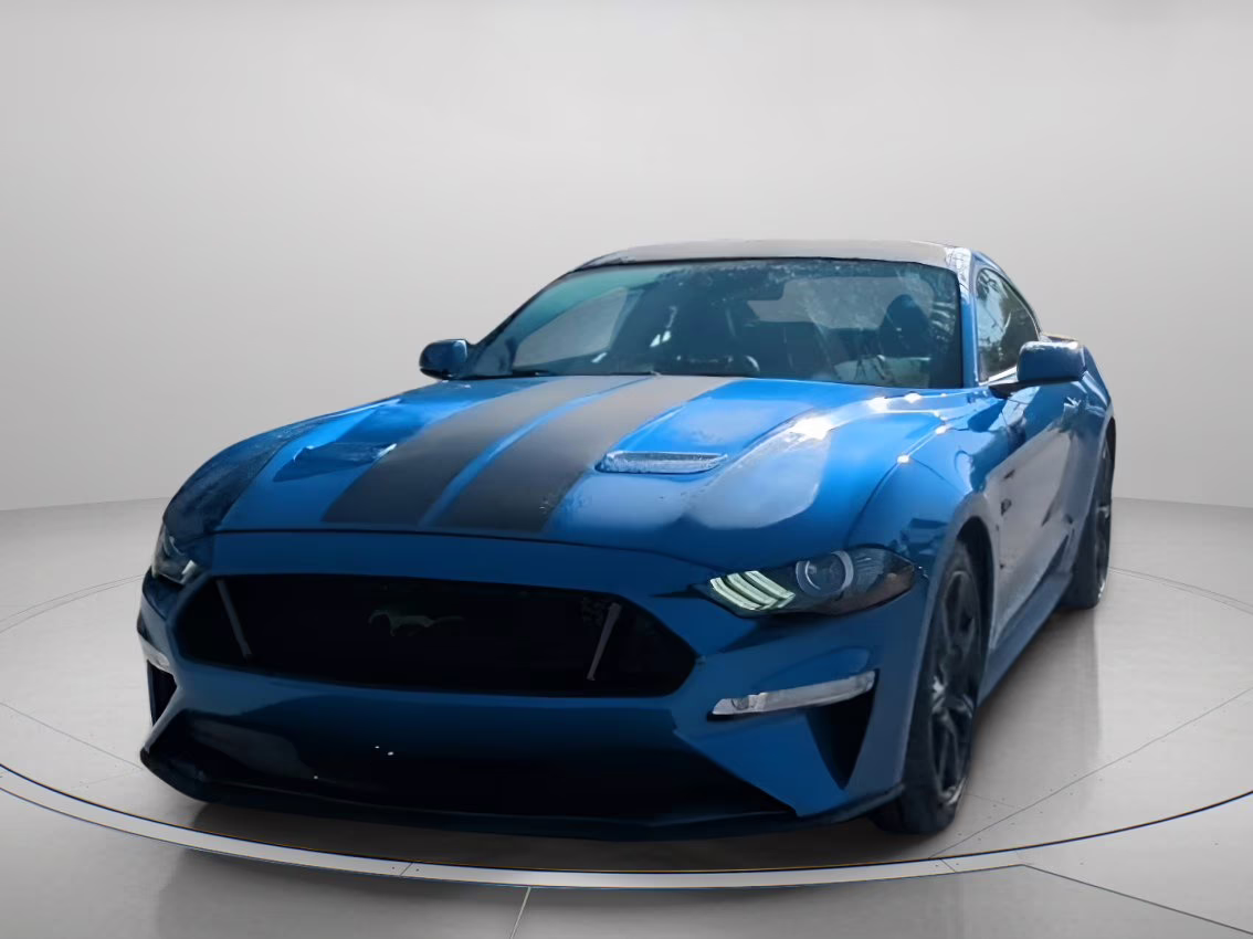 2020 Velocity Blue Metallic Ford Mustang GT Premium RWD Coupe