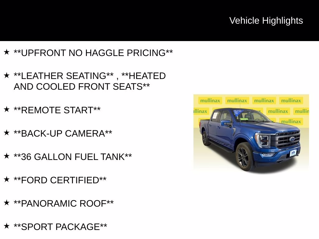 2023 Atlas Blue Metallic Ford F-150 Lariat 4X4 Truck