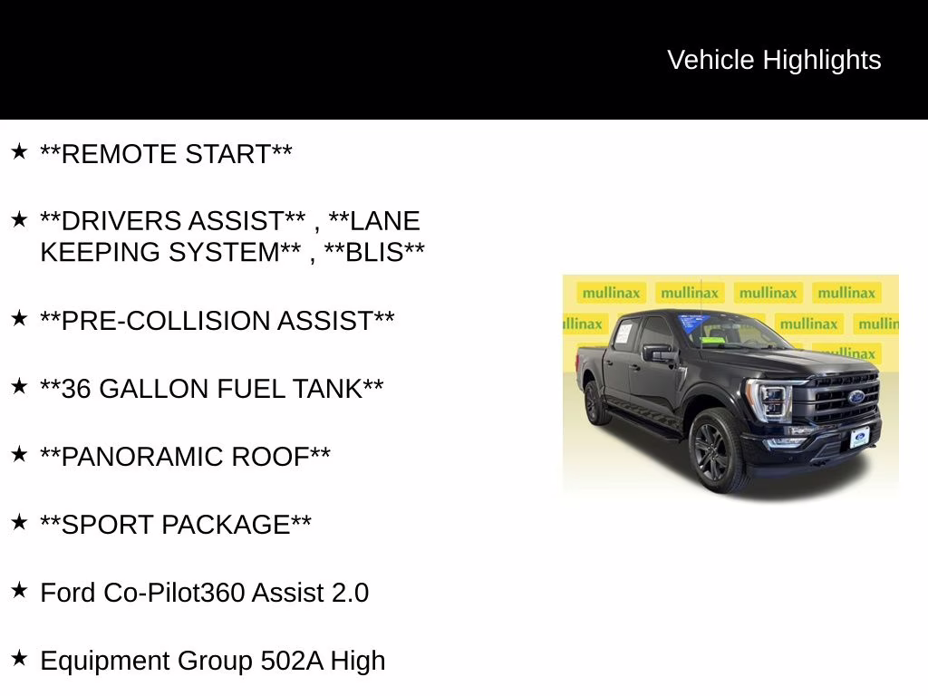 2023 Agate Black Metallic Ford F-150 Lariat 4X4 Truck