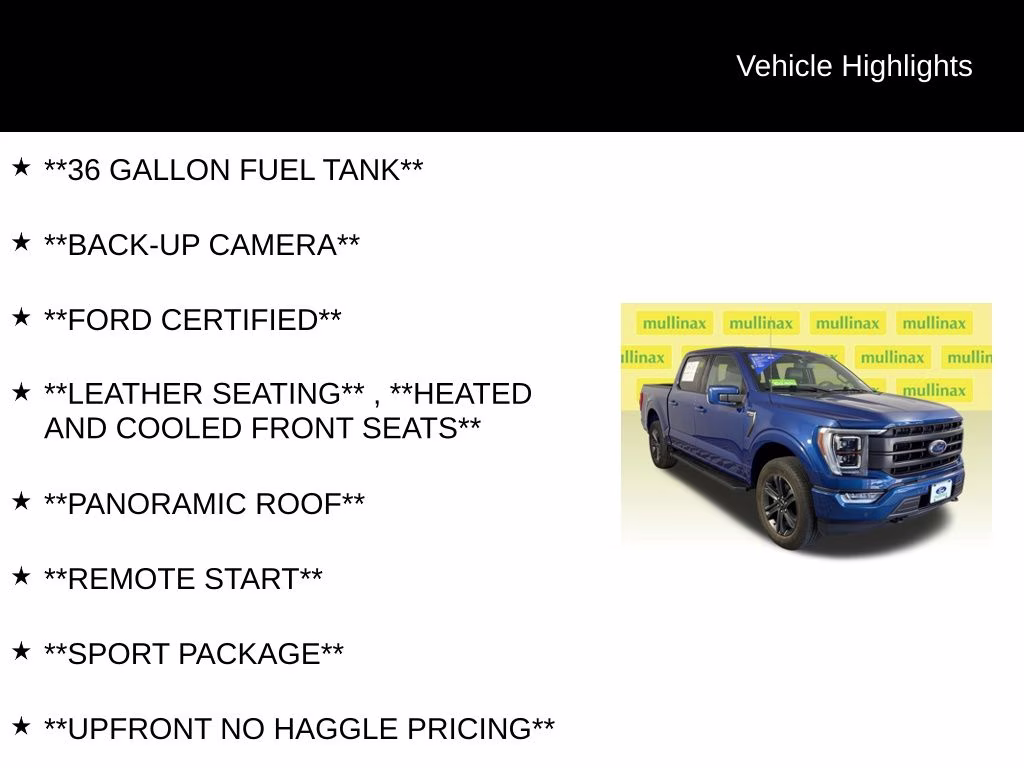 2023 Atlas Blue Metallic Ford F-150 Lariat 4X4 Truck