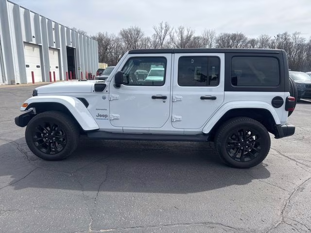 2023 Bright White Clearcoat Jeep Wrangler Sahara 4xe 4X4 SUV