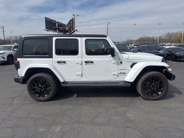 2023 Bright White Clearcoat Jeep Wrangler Sahara 4xe 4X4 SUV
