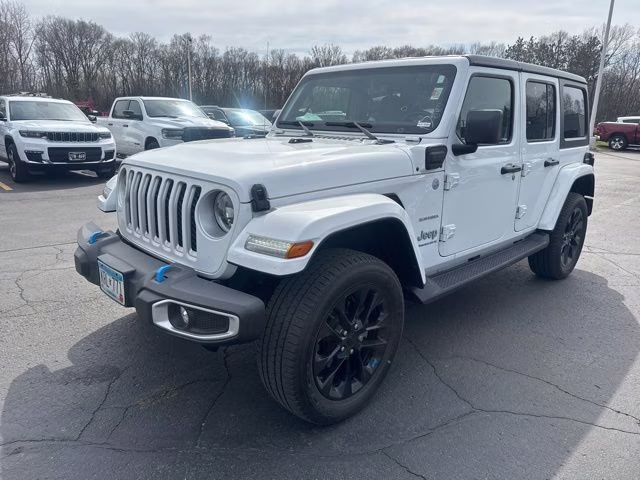 2023 Bright White Clearcoat Jeep Wrangler Sahara 4xe 4X4 SUV