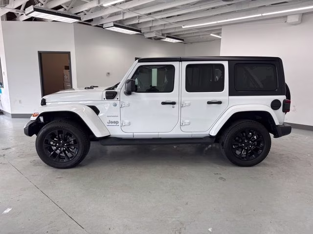 2023 Bright White Clearcoat Jeep Wrangler Sahara 4xe 4X4 SUV